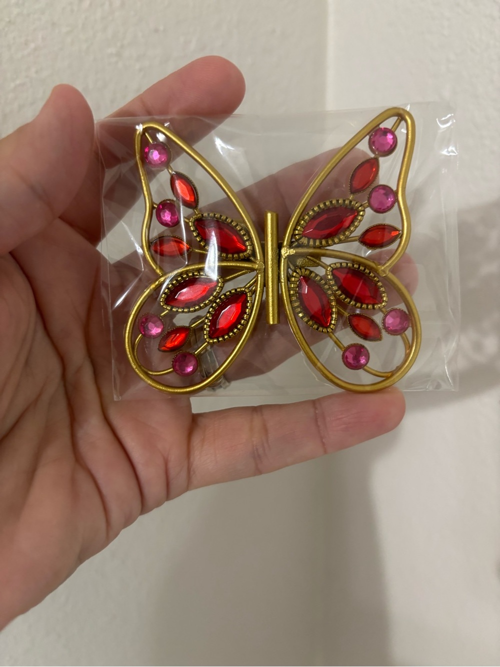 Pink Zebra Jeweled Butterfly Wallhug Décor NIB
